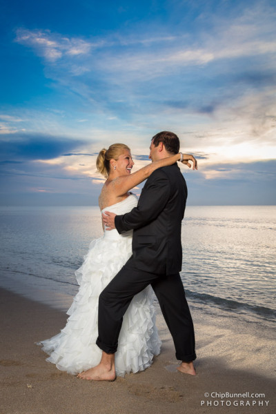 Beach Couple Pose by Chip Bunnell Photography