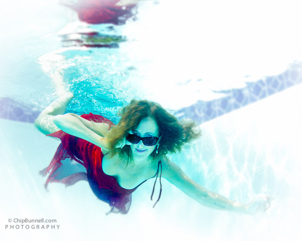 Watery Fashion in Red by Chip Bunnell Photography